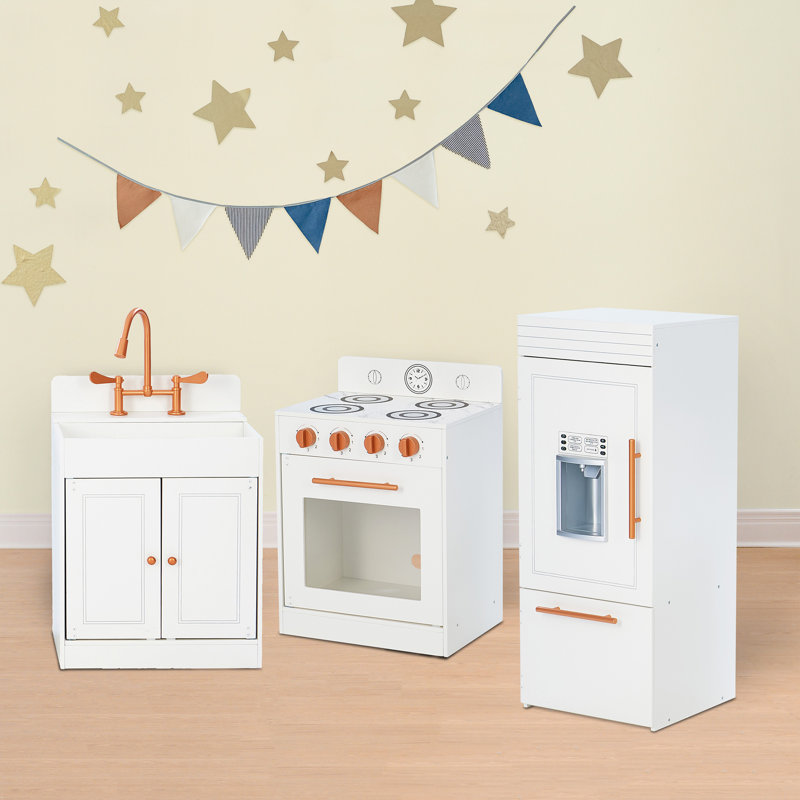 Teamson Kids Little Chef Paris Modular Wooden Play Kitchen White Rose Gold Reviews Wayfair